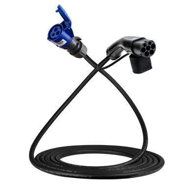 Cavo adattatore tipo 2 (lato stazione di ricarica) su presa commando blu a 3 poli