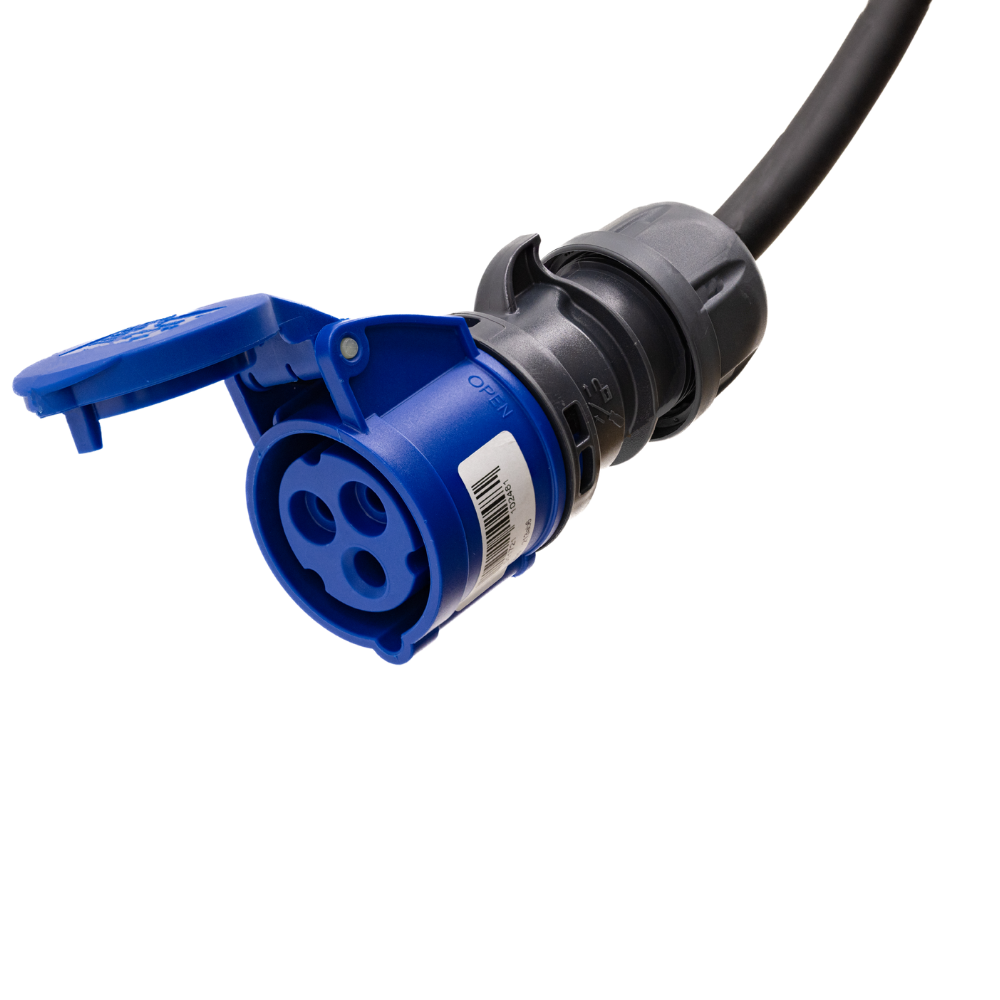 Cavo adattatore tipo 2 (lato stazione di ricarica) su presa commando blu a 3 poli