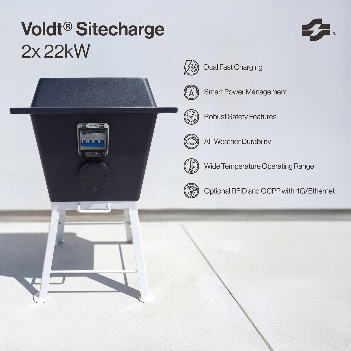 Voldt® Sitecharge | Tipo 2 | 2×22 kW