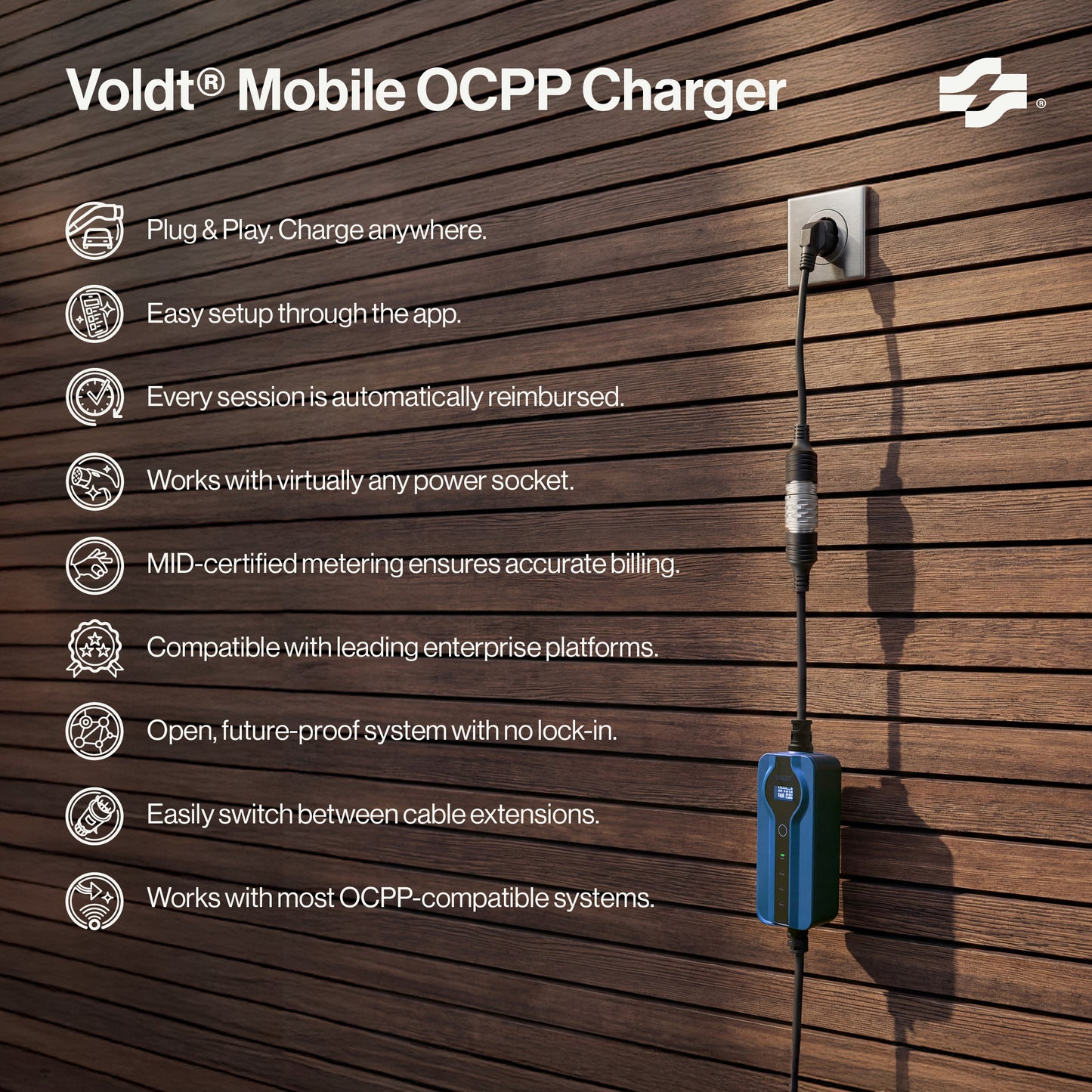 Voldt® Caricatore Mobile OCPP