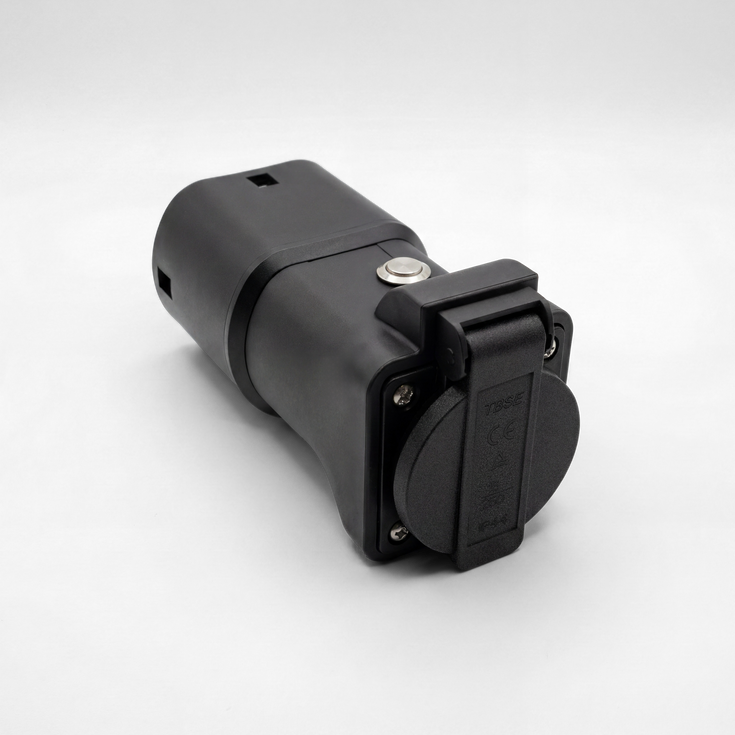 Black electrical plug